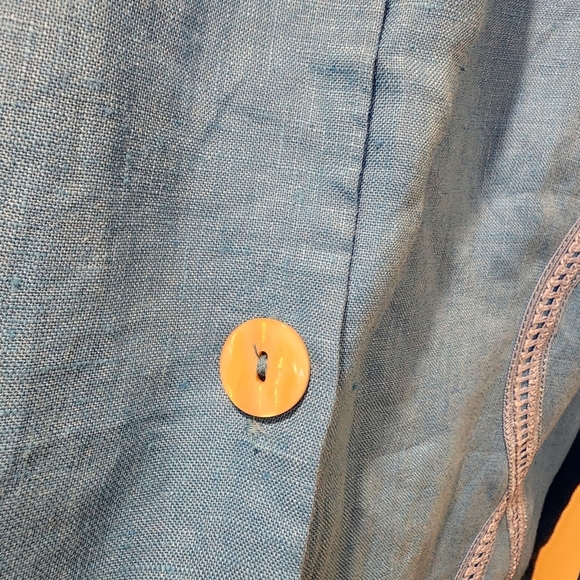 DAVID DART Women's 100% Linen Long Sleeves Button dowm Shirt Plus size 2X - Picture 7 of 11